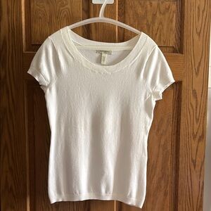 Banana Republic Cream/Ivory Lightweight Short Sleeve Sweater